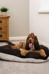 Oval Dog Pet Puppy Cat Bed Fleece Round Cushion Hard Wicker Basket Insert