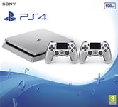 Playstation 4 Slim Console, 500GB Silver (With 2 Pads), Boxed
