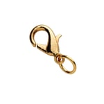 Smyckeslås karbin med ringögla, längd 12 mm – guldfärgad mässing, 30 st. lås med ringöglor