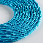 Klartext LUMIÈRE Câble textile tressé pour éclairage 3 x 0,75 mm Turquoise 3 m Sécurité maximale contre les chocs.