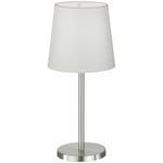 Etc-shop - Lampe à poser lampe de chevet chambre salon blanc Lampe à poser 30 cm, nickel mat, interrupteur cordon, 1x douille E14, d 14 cm