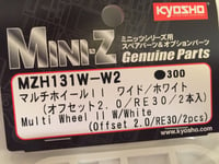 KYOSHO, MINI-Z, WHEELS SET WHITE MINI-Z MR03 - WIDE 2.0 OFFSET (2pcs) MZH131W-W2