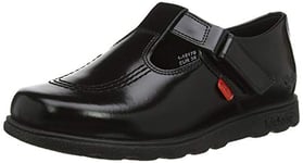 Kickers Junior Girl's Fragma T-Bar School Shoes, Patent Black, 12.5 UK Child