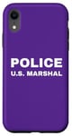 Coque pour iPhone XR Police US Marshal Imprimé Dos Blanc Officier de service USMS