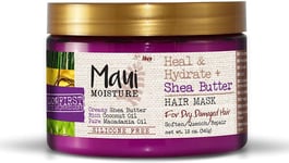 Maui Moisture Shea Butter Hair Mask 12 Ounce Jar (Heal/Hydrate) (354Ml)