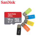 SanDisk 16GB 32GB 64GB Micro SDHC SDXC A1 UHS-I C10 TF Card + Random Card Reader