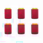 6 st ölkylare/hylsor - Mjukisolerad återanvändbar hållare Red