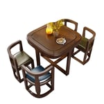 LXJ Dining Table, Rustic Square Dining Table and Chairs, a Table and Four Chairs, Small Household Solid Wood Dining Table, Can be Collapse to Save Space