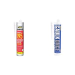 Everbuild Everflex 195 Premium | Siliconised Acrylic Sealant, Suitable for a Wide Variety of Applications - 300ml - White & Everbuild Caulk Once Premium Quality Acrylic Caulk, White, 295 ml