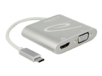 Delock - Extern videoadapter - STDP4320 - USB-C - HDMI, VGA - silver - detaljhandel