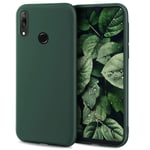 Moozy Minimalist Series Silicone Case for Huawei Y7 2019, Midnight Green - Matte Finish Lightweight Mobile Phone Case Ultra Slim Soft Protective TPU Cover with Matte Surface