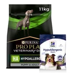 Veterinary Diets HA Hypoallergenic för hund + Hundgodis - 11 kg + 220 g