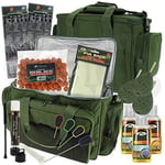 NGT Carp Coarse Fishing Insulated Carryall Bag with 2 Packs of DNA Rigs with 3 x 50ml Liquid Glugs, PVA Narrow Tube with PVA Bags, 20m PVA String, Boilies, 4pc Plastic Tools & 3 x 1.5oz Inline Weights