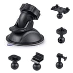 MyArmor Car Suction Cup for Dash Cam Holder Vehicle Video Recorder on Windshield & DashBoard Mount with 5 Types Adapter 360 Degree Angle View for Driving DVR Camera Camcorder GPS Action Camera