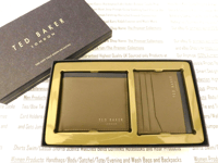 TED BAKER Leather Wallet & Card Holder Set Mens Crossy 2in1 Mid-Green Gift Boxed