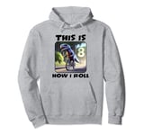 8 Year Old Birthday Party T-Rex Dinosaur Riding a Bike Kids Pullover Hoodie
