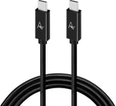 Double Braided 100cm USB Type-C to Type-C 3.1 Gen 2 PD Fast Charging Data and 4K Video Transmission Cable Compatible with Thunderbolt 3 Port – 10 Gbps, 100W, QC 3.0 Support and E-Mark Chip