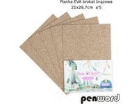 Penword Eva Foam Glitter Brown 21X29, 7 A5 Penword