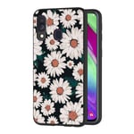 ZhuoFan for Samsung Galaxy A40 Case, Phone Case Silicone Black with Pattern Ultra Slim Shockproof Soft Gel TPU Back Cover Bumper Skin for Samsung A40 Smartphone 5.9 inch (Daisy 2)