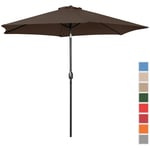 Uniprodo Stor utendørs paraply - brun sekskantet Ø 300 cm vippbar