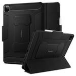 Spigen Rugged Armor Pro Compatible with iPad Pro 12.9 Case with pencil holder/TriFold Stand (2020/2018) - Black