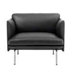 Outline Studio Chair / Polished Aluminium Base Refine Leather Black