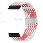 Flätat klockarmband Garmin Forerunner 645 Music - Rosa/vit