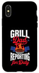 Coque pour iPhone X/XS Grill Dad se présente au travail, le 4 juillet, papa, blague