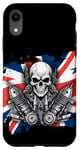 Coque pour iPhone XR Crâne de moto patriotique britannique