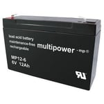 Multipower MP12-6 Blybatteri 6V 12Ah