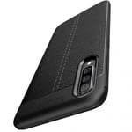 Samsung A50 Stöttåligt & Stötdämpande Skal LeatherBack Svart