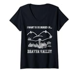 Womens Offensive Humorous I Want To Be Buried in Beaver Valley V-Neck T-Shirt