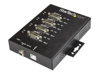 StarTech.com Industriell USB till RS-232/422/485 seriell adapter med 4 portar - ESD-skydd på 15 kV - Seriell adapter - USB 2.0 - RS-232/422/485 x 4 + USB 2.0 x 1 - svart - TAA-kompatibel