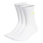 adidas Unisex Kids Cushioned Crew Socks 3 Pairs Socks, White / Lucid Cyan / Lucid Lemon / Lucid Pink, 13-14.5
