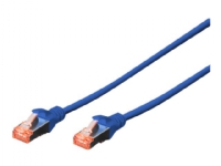 DIGITUS Professional - Patch-kabel - RJ-45 (hane) till RJ-45 (hane) - 2 m - SFTP, PiMF - CAT 6e - IEEE 802.3 - startad, halogenfri, hakfri, tvinnad - blå (paket om 10)