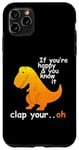 Coque pour iPhone 11 Pro Max Heureux et tu le sais - Jeu de mots drôle de dinosaure T-Rex