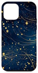 Coque pour iPhone 12 mini Jolie étoile scintillante bleu nuit dorée