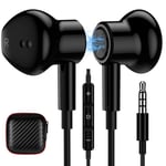 TITACUTE Earphone with Microphone Volume Control, 3.5mm Jack Noise Isolating in-Ear Headphones Wire Magnetic Bass Driven Sound Earbuds for Samsung Galaxy A12 A52 A32 A51 A71 S10 S10+ S10e S9 PS5