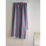 Extra stor Hamamhandduk XXL EGE 160x220 (Steel blue/brick red)