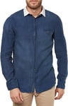 New Hugo BOSS mens blue slim fit long sleeve casual smart suit jeans knit shirt