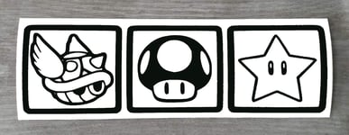 Mario Kart Sticker - Fun Themed Vinyl Decal for Car, Bumper, Wall, Window, Mirror, Laptop, or Car - HSS785 (Small - 4cm x 14cm, Black)
