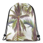 N / A Cinch Sack,Athletic Pull String Bag,Gym Drawstring Bags,Training Gymsack,Green Tropic Coconut Tree Athletic Sackpack For Traveling School Yoga Workout Beach
