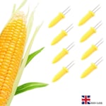 8 Pcs CORN HOLDERS Stainless Steel Corn On The Cob Skewers BBQ Prongs Forks UK