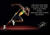 Large Usain Bolt 'The ONLY ONE' Poster (A2 Approx 23 X 16 INCHES) Inspirational Motivational Quote Sign Poster Print Picture
