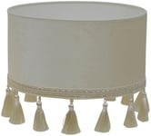 Roma Lampskärm Cylinder med Fransar Ø25cm Offwhite