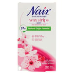 Nair Cherry Blossom Body Wax Strips for Sensitive Skin, 20 Pack
