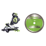 Evolution Power Tools F255SMS Multi-Material Sliding Mitre Saw, 255 mm (230 V) with FURY Multi-Purpose Carbide-Tipped Blade, 255 mm