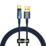Baseus Explorer Auto Power-Off USB-A til USB-C Kabel, 100W, 2m - Blå