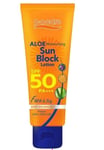 PO Care Aloe Moisturizing Sun Block Face  Body Sunscreen Lotion SPF50 115ml.
