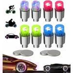 Kartokner 8-pack LED-ventilhattar för cykel, motorcykel eller bil med 10 extrabatterier (flerfärgade)